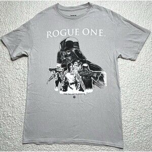 Star Wars Rogue One Mens Shirt Galactic Empire Darth Vader Gray Tee READ